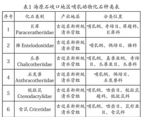 宁夏海原石峡口哺乳动物化石资源特征及保护研究