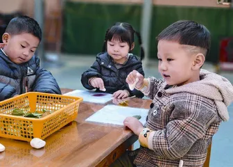小班综合美术活动：叶子敲印染3