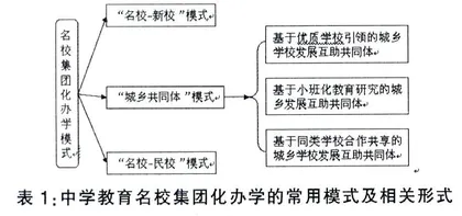 中学教育名校集团化办学模式的分析