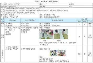 水平二（三年级）后滚翻教学设计