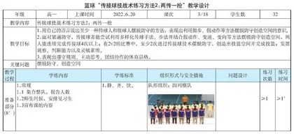 篮球“传接球技战术练习方法2： 两传一抢”教学设计