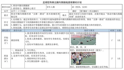 水平二足球控传《脚内侧踢地滚球》教学设计