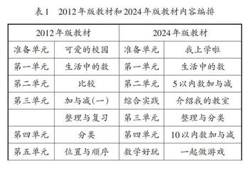 北师大版数学教材一年级上册内容比较研究
