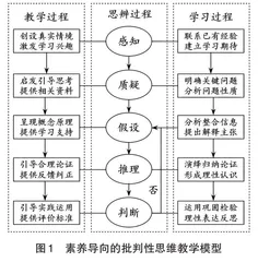 埋设思辨过程主线有效开展批判性思维教学*