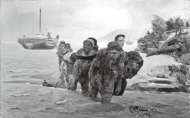 《伏尔加河的纤夫》:“巡回展览画派”的著名绘画5