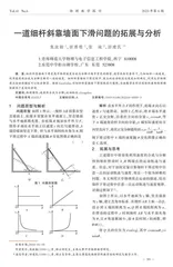 一道细杆斜靠墙面下滑问题的拓展与分析