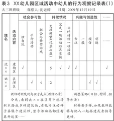 幼儿游戏观察记录表的N次设计与调整1