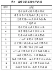 南方科技大学医学院“遗传咨询”课程设置和教学实践