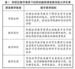 数字素养赋能职初教师课堂教学能力提升