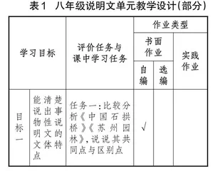 基于“教、学、评”一致的初中语文作业一体化实践模式