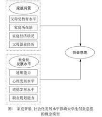 家庭背景、社会化发展水平对大学生创业意愿的影响研究