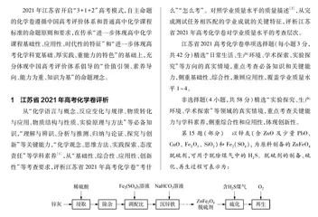  江苏省2021年高考化学卷评析暨高三教学建议