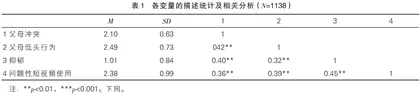 父母冲突与中小学生问题性短视频使用的关系：链式中介效应分析
