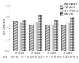 不同抑郁症状高中生情绪调节策略使用情况的差异分析研究