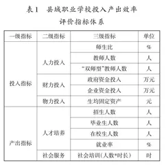 我国县域职业学校投入产出效率评价研究0