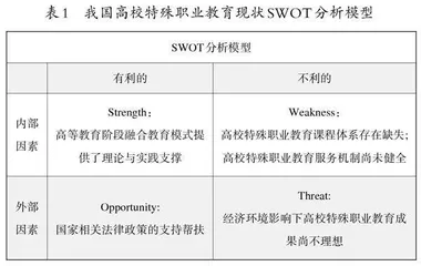 高校特殊职业教育现状及完善路径研究