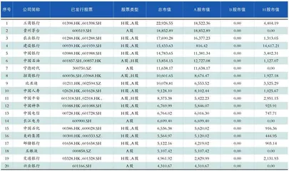 2月总市值前20家公司