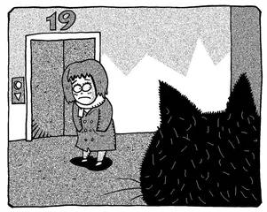 顶楼里的黑猫和女人