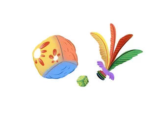 丢沙包与踢毽子